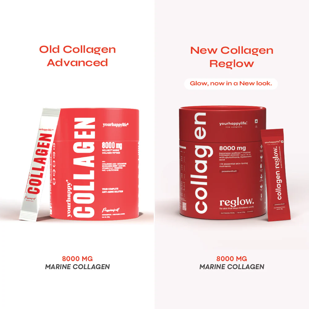 YourHappyLife Marine Collagen Reglow 8000mg | Glutathione & NAC | 25 Sachets
