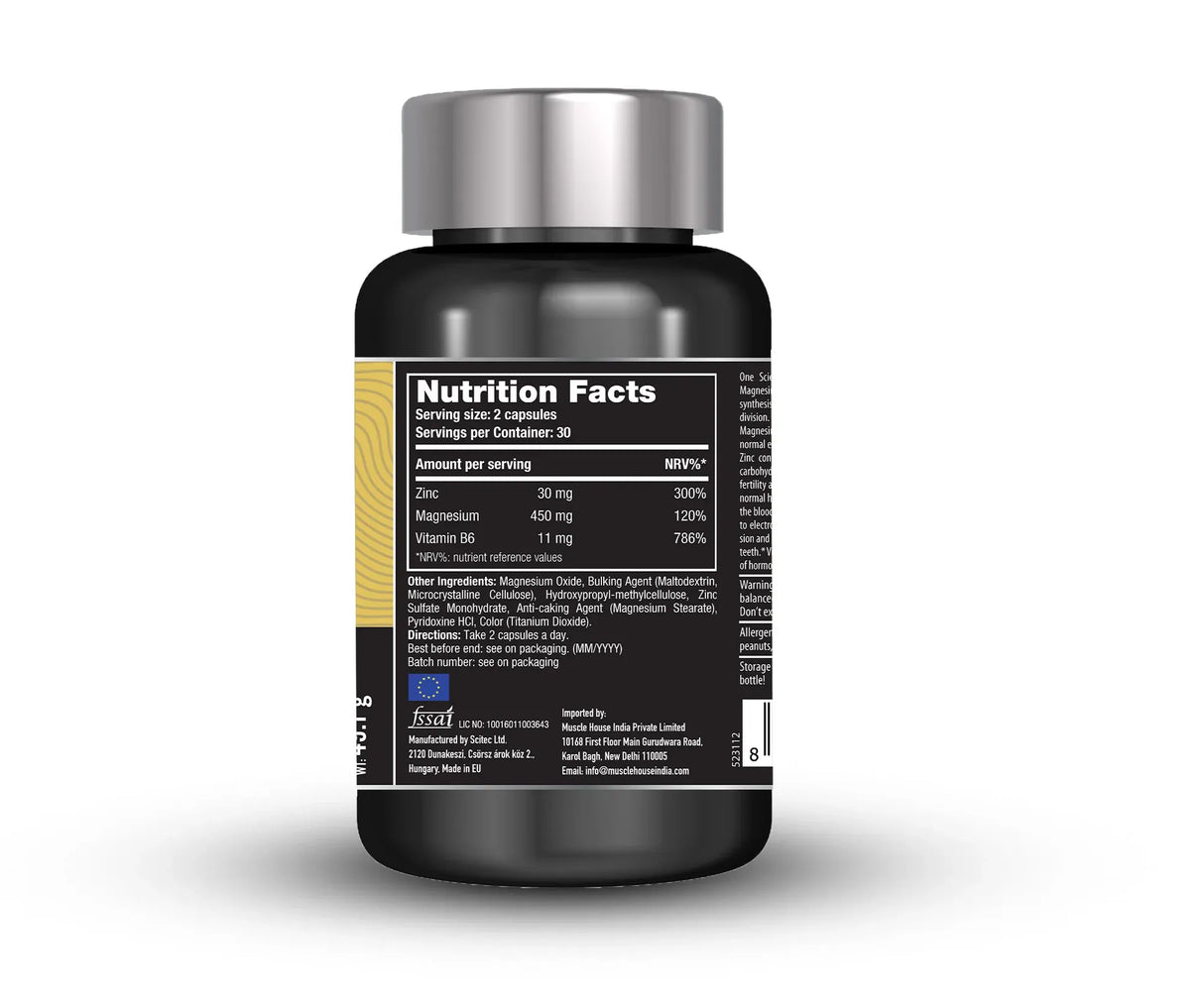 One Science Nutrition ZMA (Zinc, Magnesium & Vitamin B6) - 60 Capsules