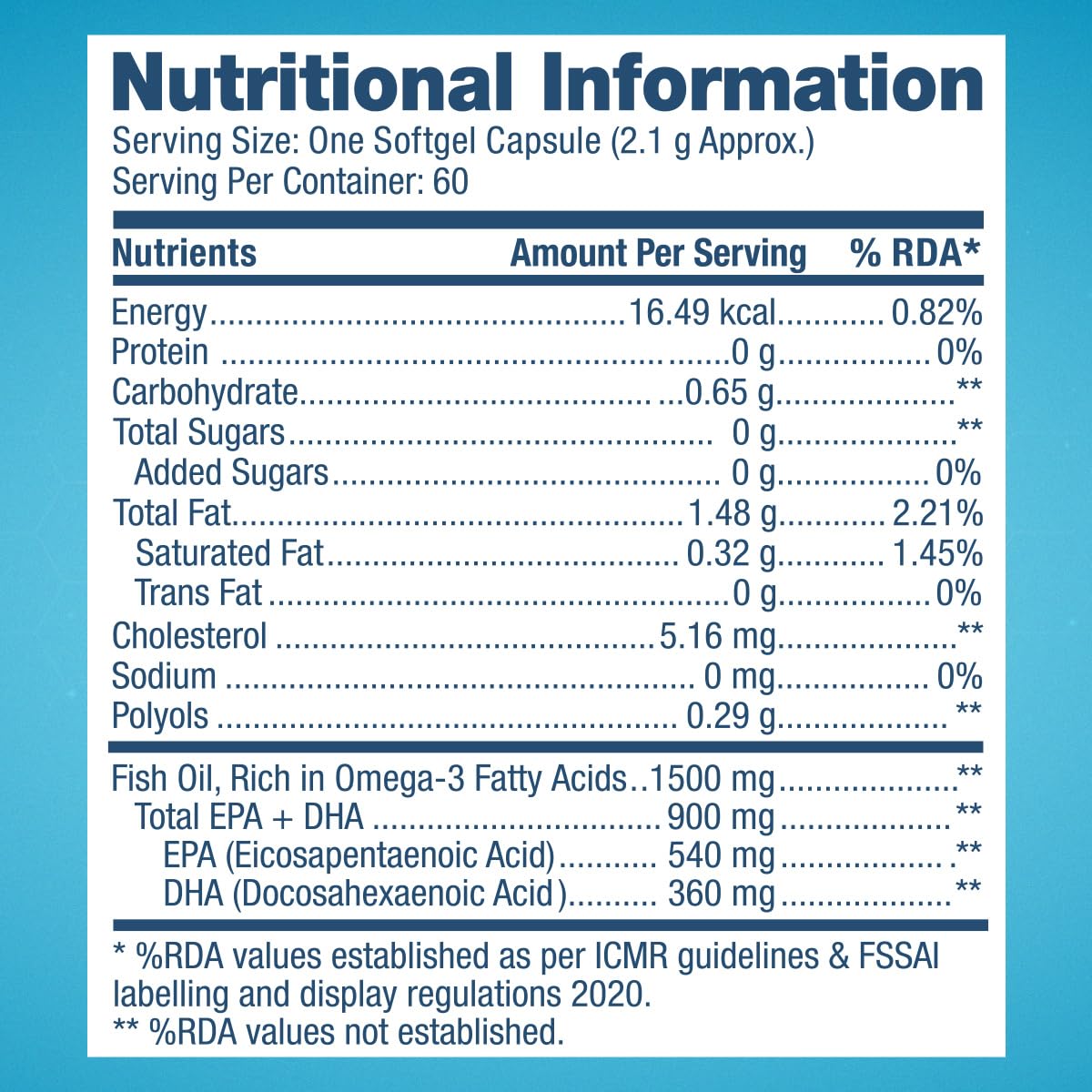 GNC Triple Strength Fish Oil - 1500 mg Fish Oil with 900 mg of highly absorbable EPA/DHA Omega-3 - 60 Softgels - Nutristar