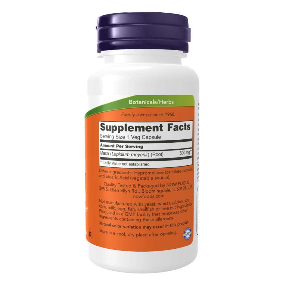 NOW Foods Maca 500mg | 100 Veg Capsules