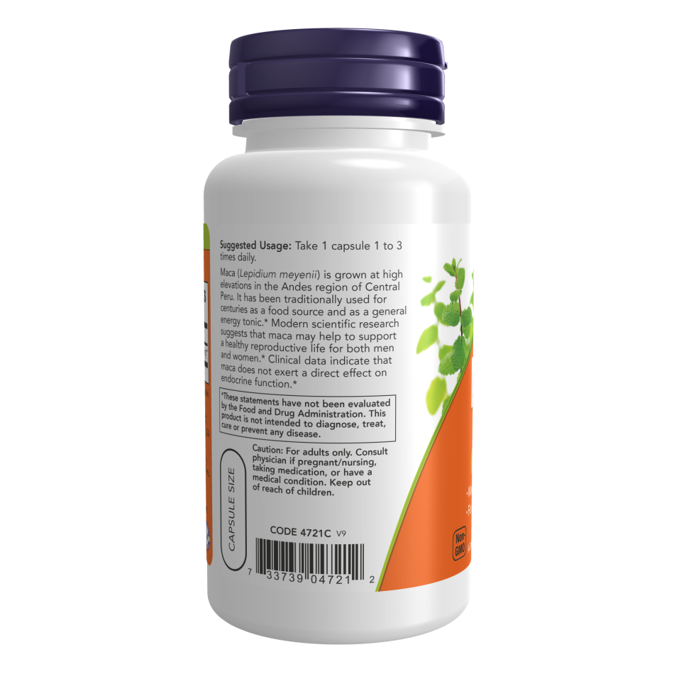 NOW Foods Maca 500mg | 100 Veg Capsules