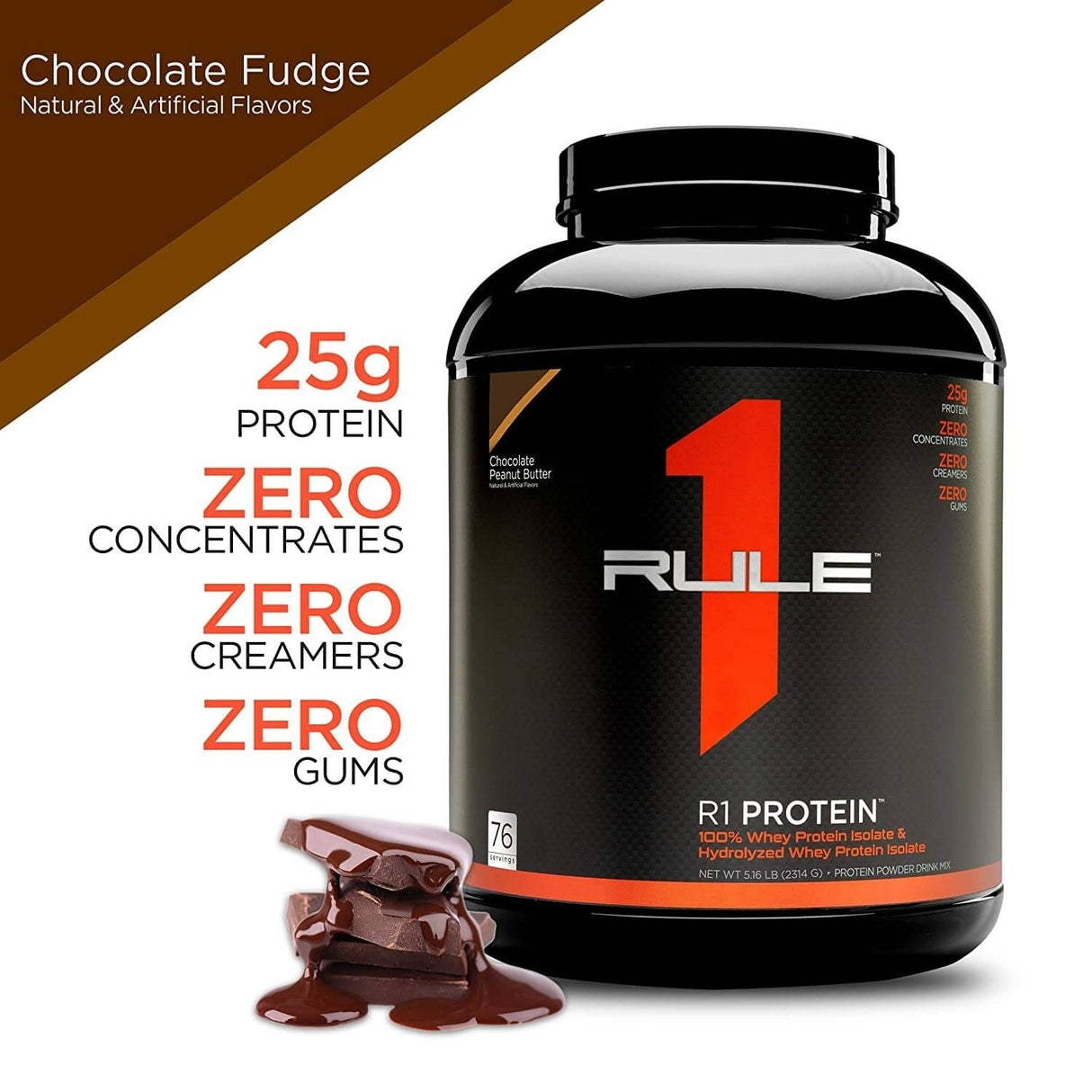 RULE1 100% Isolate Whey Protein , 2.27 kg - Nutristar