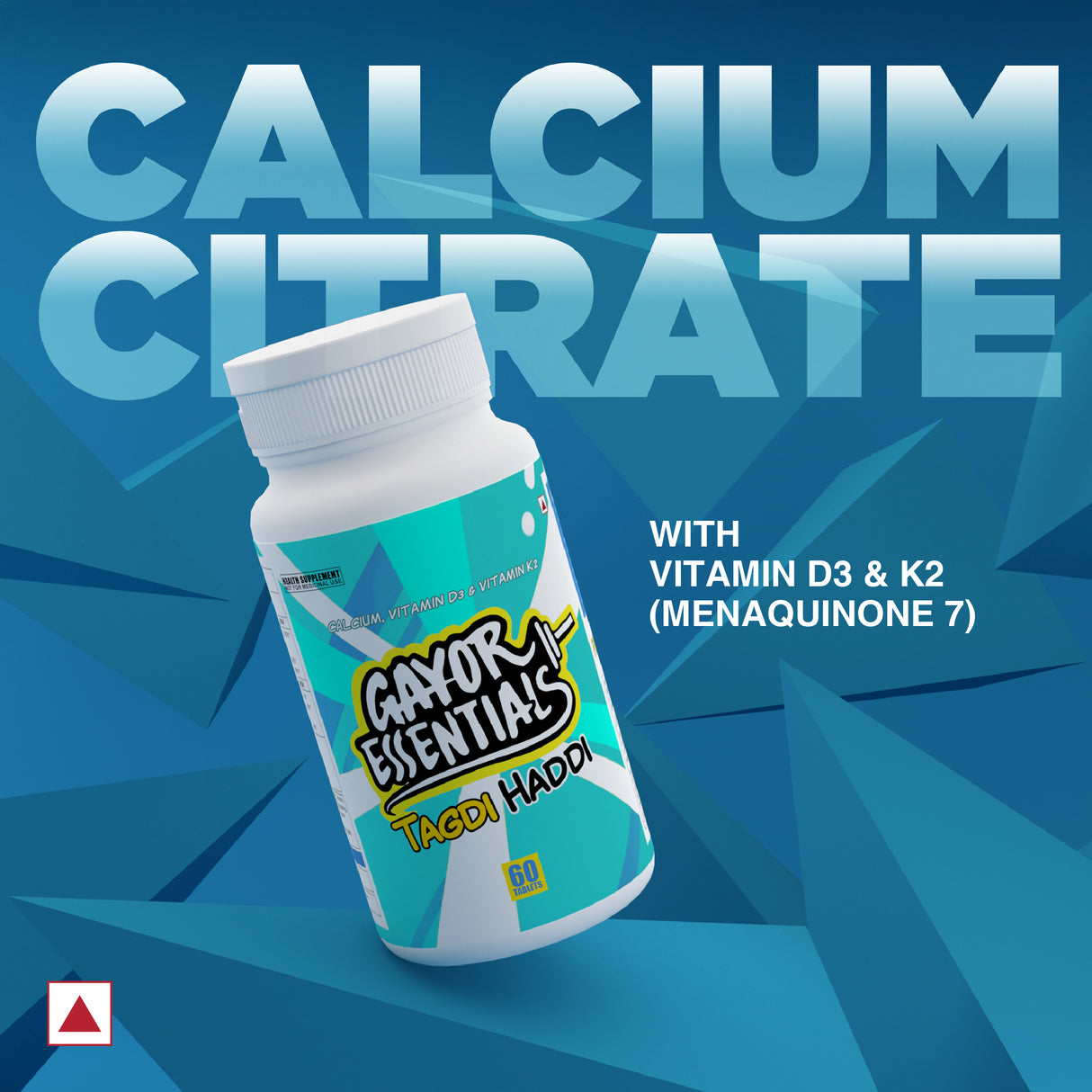 Gayor Essentials Taggdi Haddi Calcium Formula | 1250mg Calcium | Vitamin D3 & K2