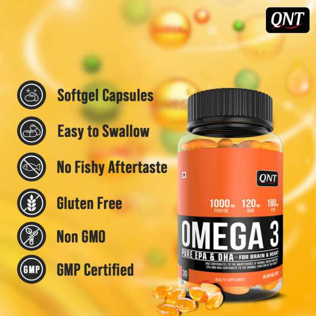 QNT Omega-3 Fish Oil 1000mg - 30 Softgels ( 2 Strips )