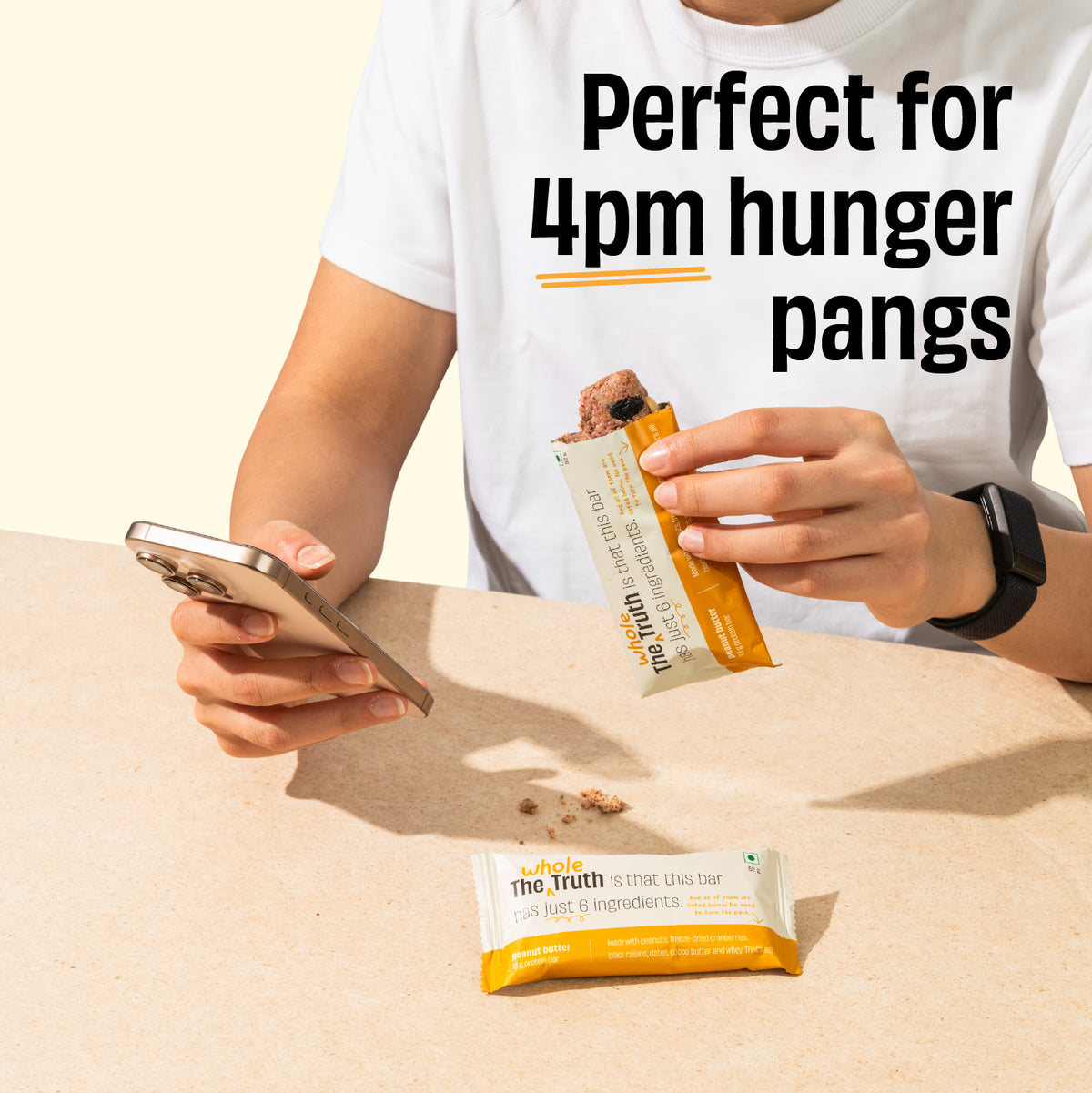 The Whole Truth - Protein Bars | Pack of 6 x 52g each | No Added Sugar | No Preservatives | No Artificial Sweeteners