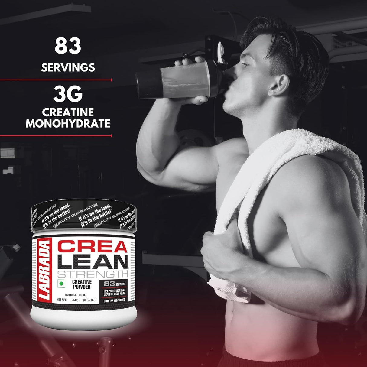 Labrada Crealean 3g Creatine Monohydrate, 83 Servings - Nutristar