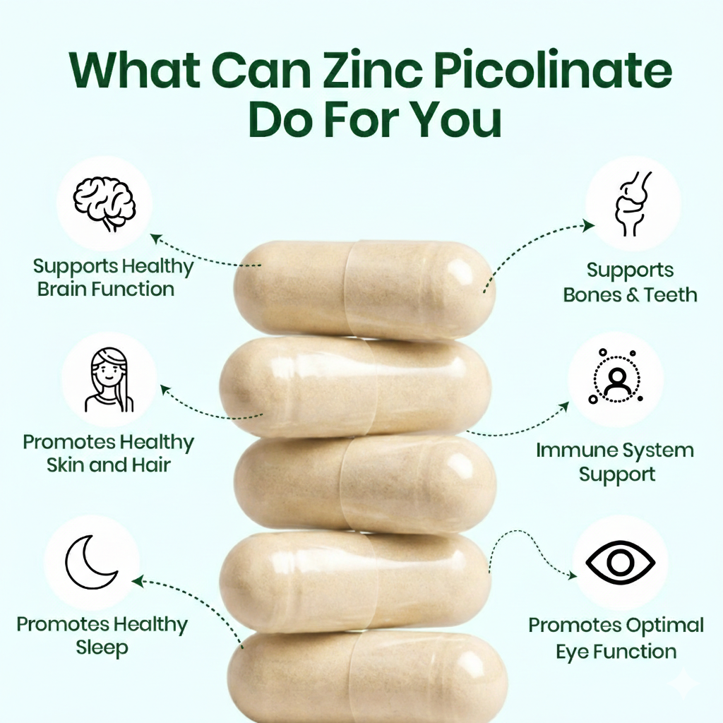 Vlado's Himalayan Organics Zinc Picolinate with Vitamin C & Copper | 120 Capsules | Immunity Support