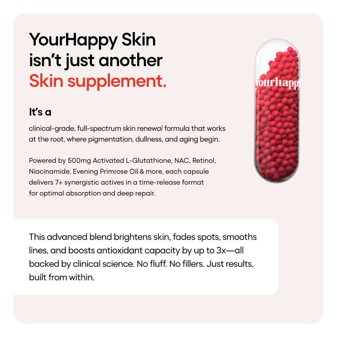 YourHappyLife Skin Capsules | Glutathione, Retinol & NAC | 60 Capsules