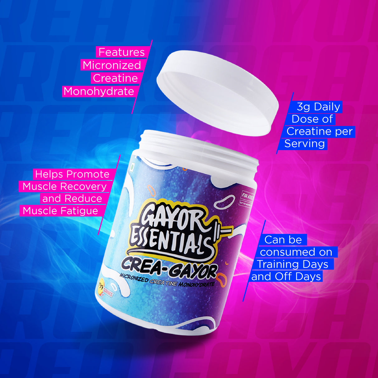 Gayor Essentials Crea-Gayor Micronised Creatine Monohydrate 100g | 33 Servings