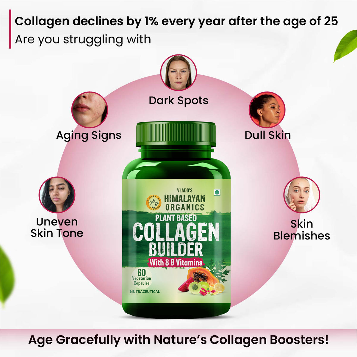 Vlado's Himalayan Organics, Collagen Builder with Biotin Vitamin C - 60 Capsules