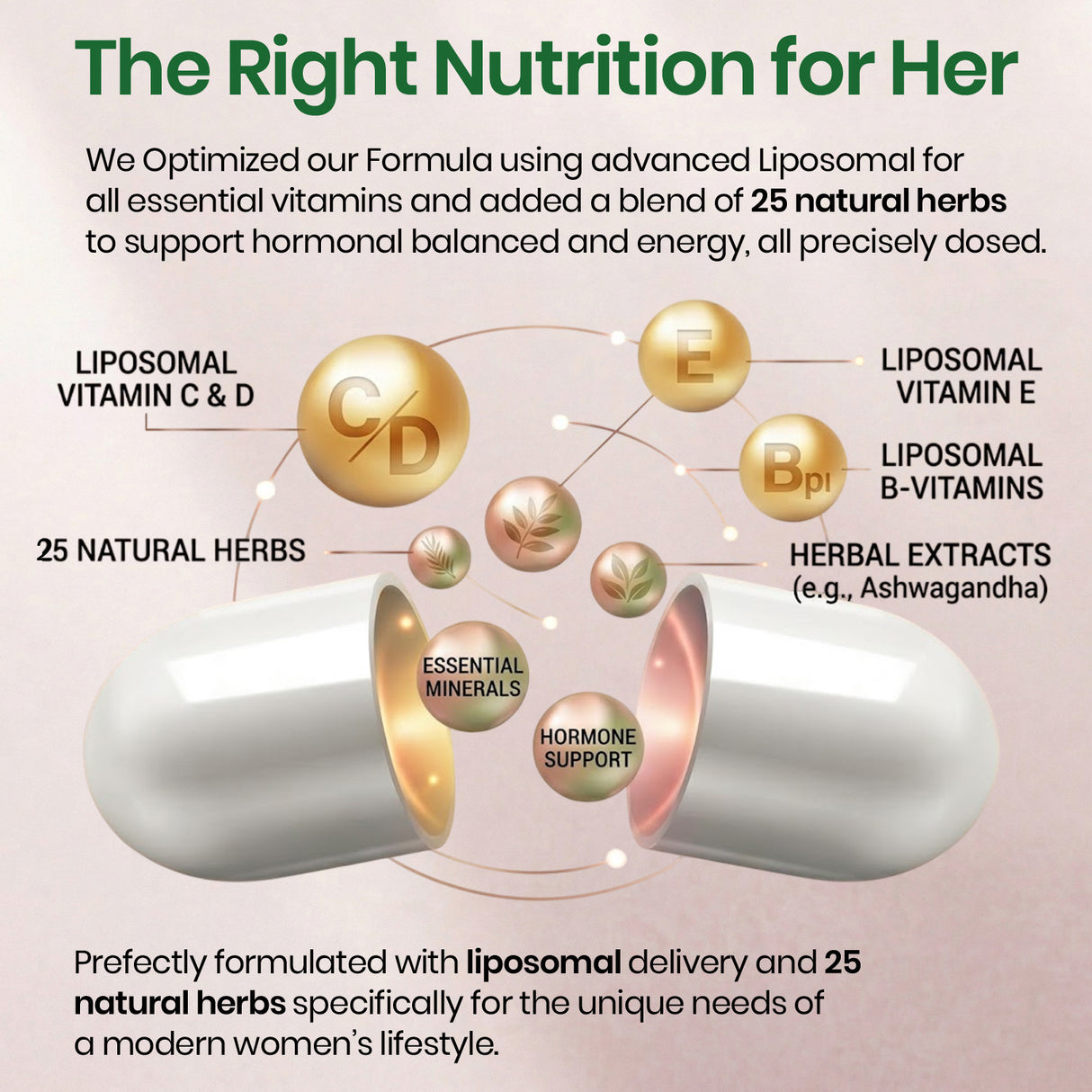 Vlado's Himalayan Organics Liposomal Multivitamin for Women | 60 Veg Capsules | Energy, Immunity, Hair Skin & Nails Support