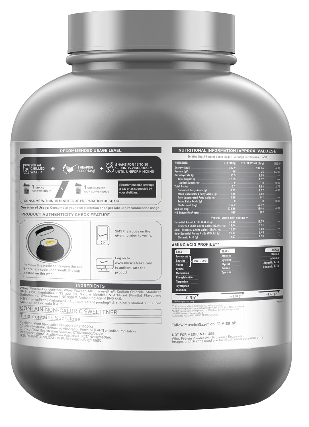 MuscleBlaze Biozyme Performance Whey - 4.4 Lbs - Nutristar