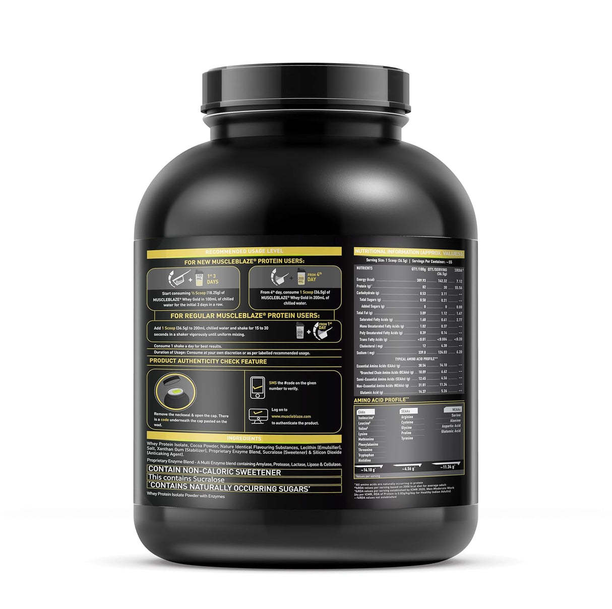 MuscleBlaze Whey Gold 100% Whey Isolate 2 Kg - Nutristar