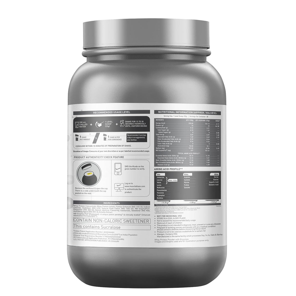 MuscleBlaze Biozyme Performance Whey - 2.2 Lbs - Nutristar