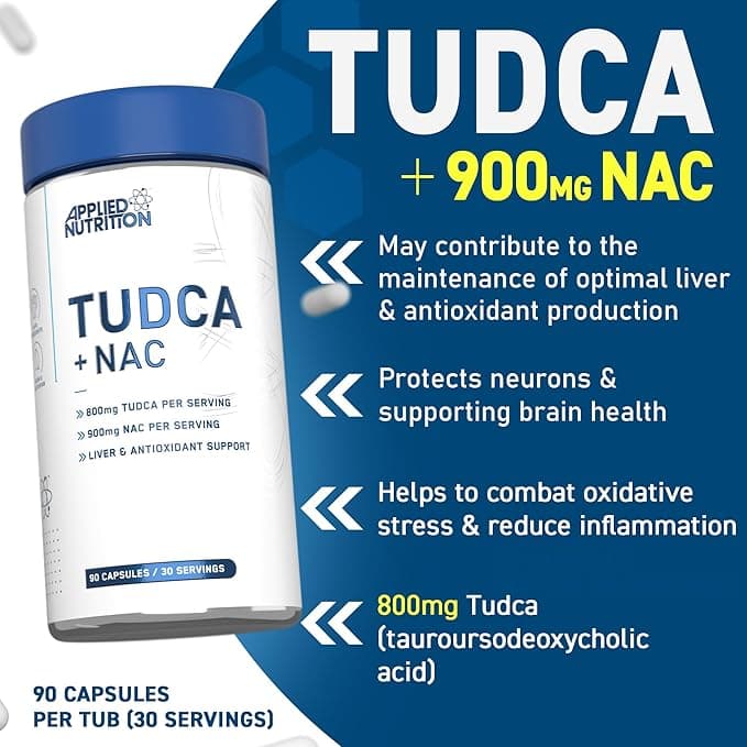 Applied Nutrition TUDCA + NAC | Liver & Antioxidant Support | 90 Capsules (30 Servings)
