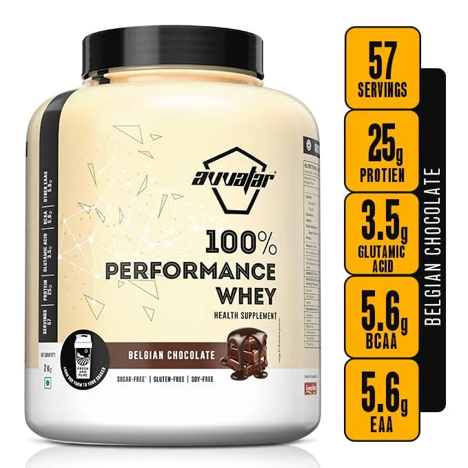 Avvatar 100% Performance Whey 2 Kg + Nutristar Micronized CREA Gold Creatine Monohydrate 250g (83 Servings) - Endurance & Muscle Power Combo