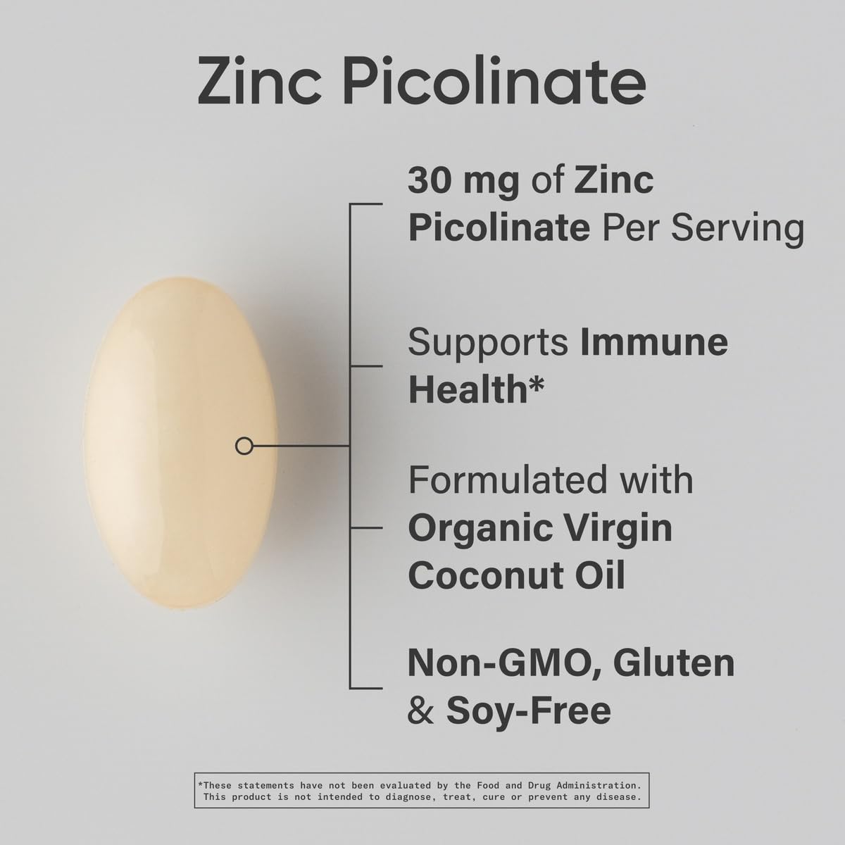 Sports Research Zinc Picolinate High Potency 30mg | 90 Liquid Softgels