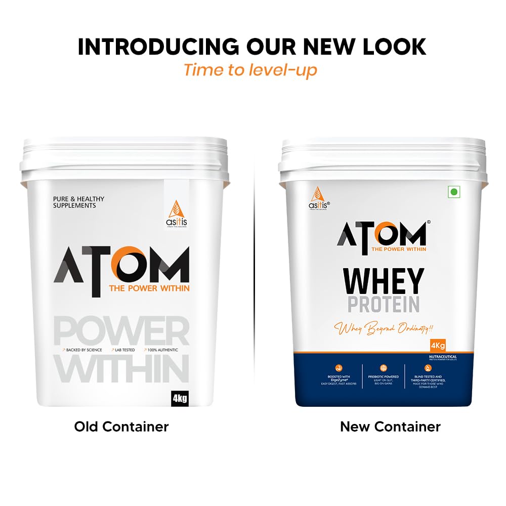 AS-IT-IS Atom Whey Protein with Digestive Enzymes - 4 Kg  (8.8 Lbs)