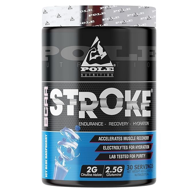 Pole Nutrition BCAA Stroke Endurance, Recovery, and Hydration 420g | 2G Citrulline Malate | 2.5g Glutamine | 30 Servings