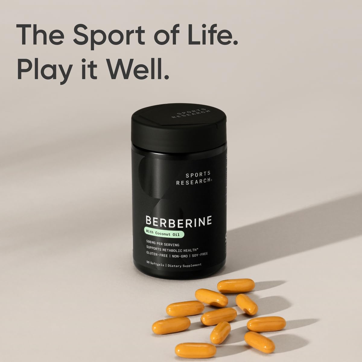 Sports Research Berberine 500mg with Coconut Oil | 90 Softgels