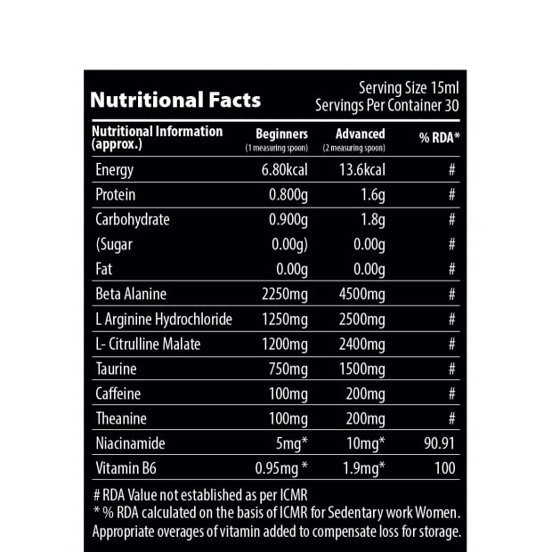 QNT Pump Extra Concentrated Liquid Pre Workout - 30 Servings
