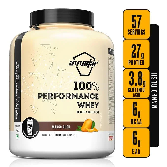 Avvatar 100% Performance Whey 2 Kg + Nutristar Micronized CREA Gold Creatine Monohydrate 250g (83 Servings) - Endurance & Muscle Power Combo