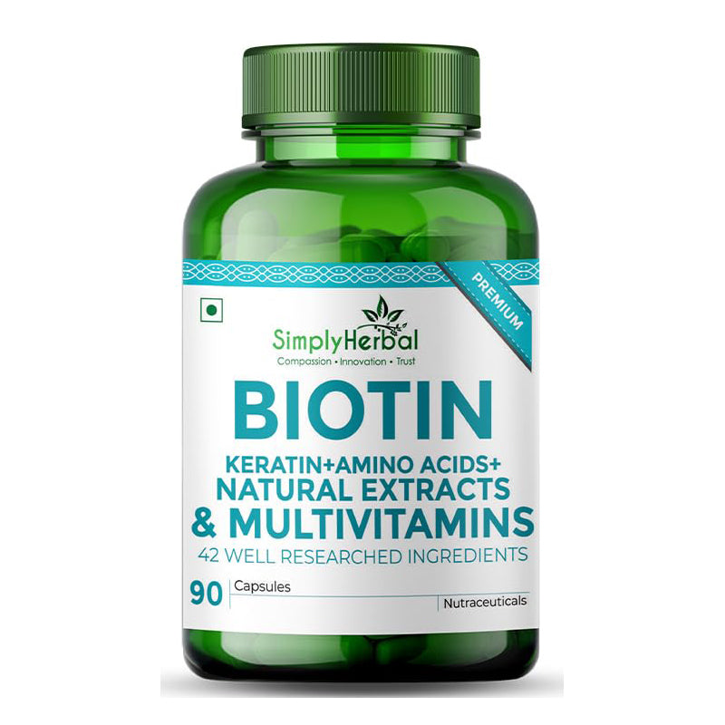 Simply Herbal Biotin Formula | Sesbania Agati, Keratin & Bamboo Shoot Extract | 150g