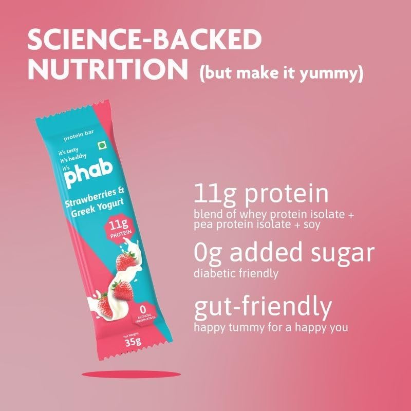 PHAB Fudge Protein Bars | 11g Protein | Pack of 12