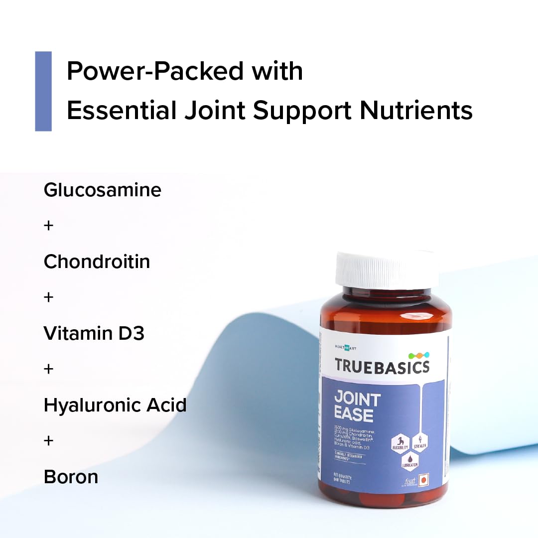 TrueBasics Joint Ease Supplement | 90 Tablets | Glucosamine, Chondroitin & Boswellin