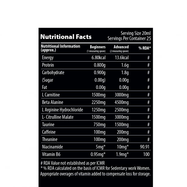QNT Carni-Pump Ripping Pre-Workout Liquid 25 Servings