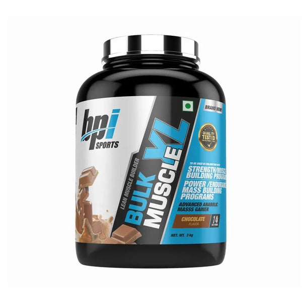 Buy BPI Sports Bulk Muscle XL chocolate flavor mass gainer supplement 3kg online at Nutristar