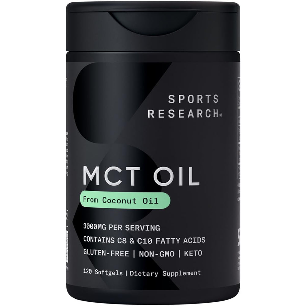 Sports Research MCT Oil Capsules | Coconut-Derived | 120 Softgels