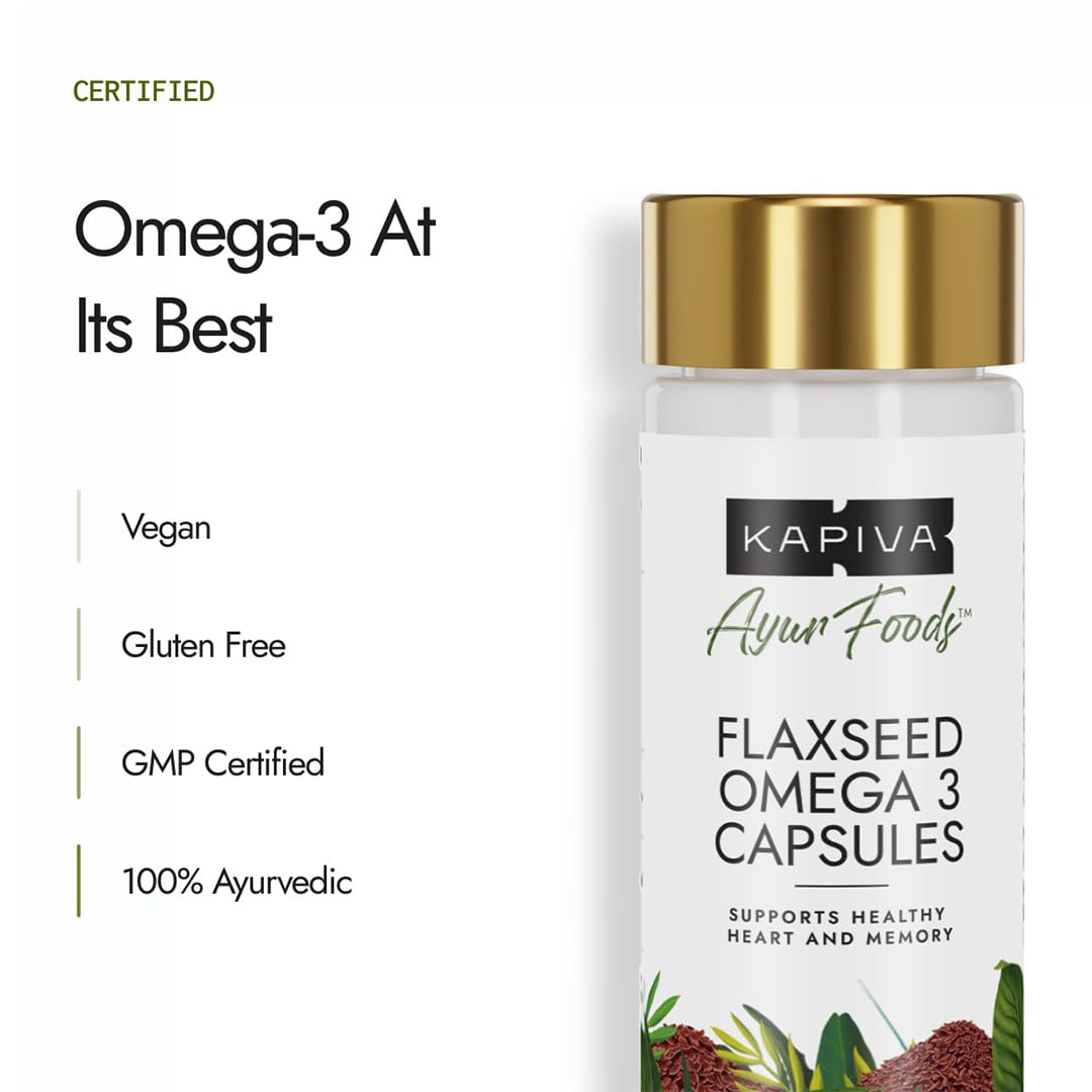 Kapiva Ayur Foods Flaxseed Omega 3 Capsules - 30 Servings