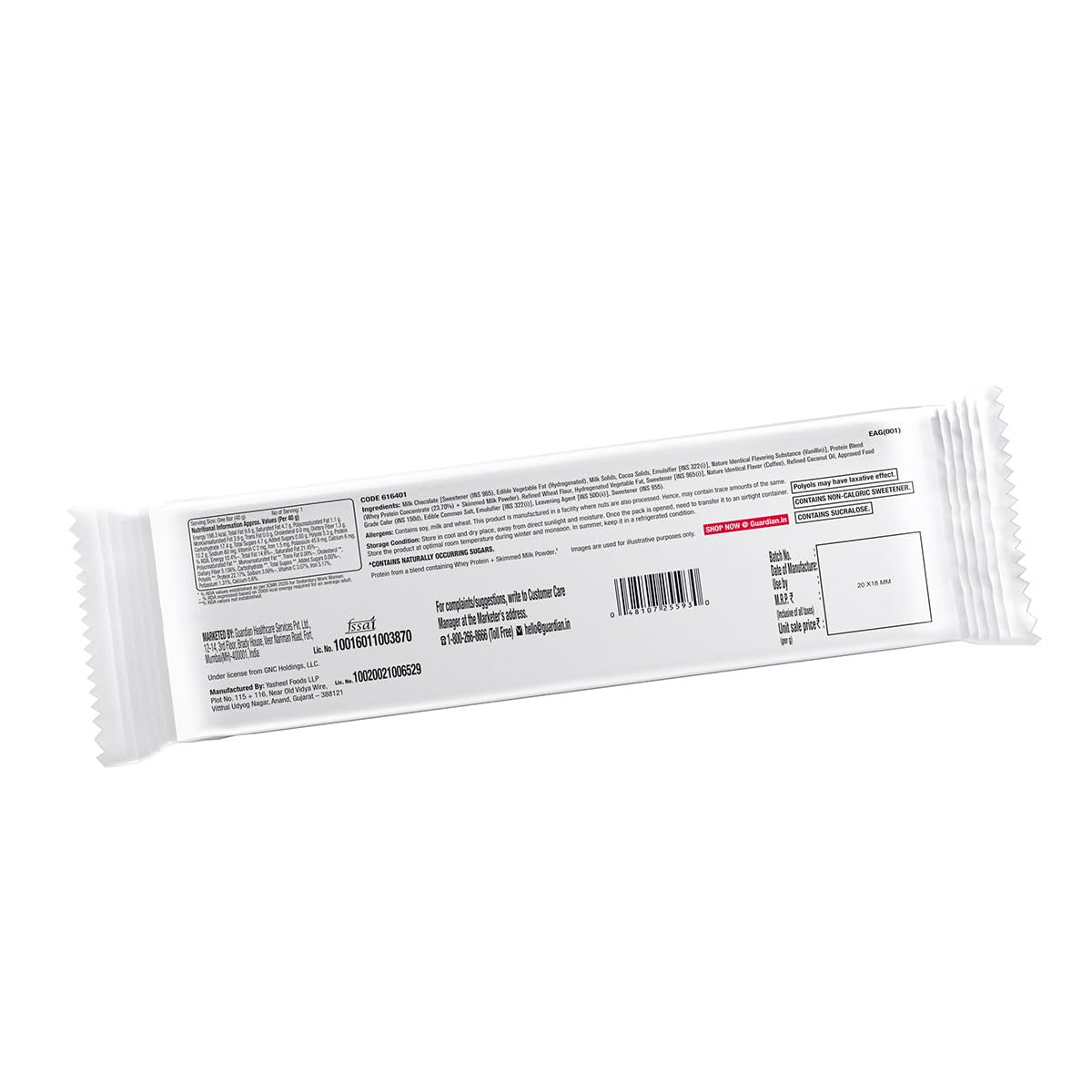 GNC Protein Wafer Bar | 10g Pure Whey Protein Snack | 0 Sugar & 0 Trans Fat | Pack of 10