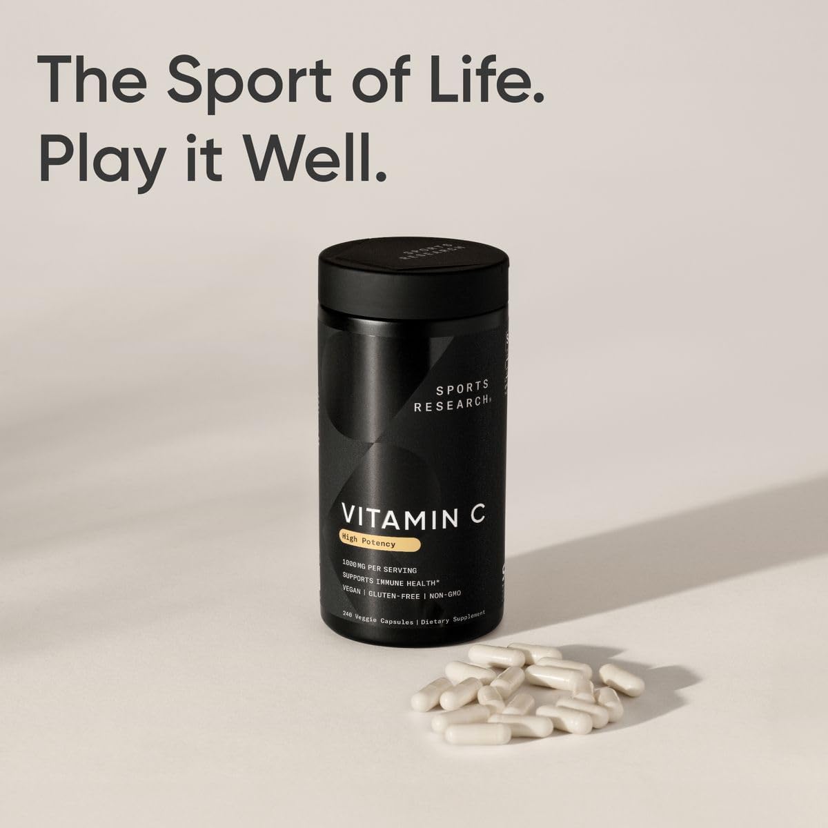 Sports Research Vitamin C 1000mg (Ascorbic Acid) | 240 Veggie Capsules