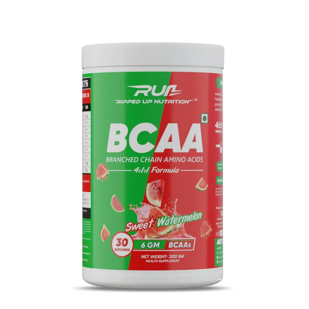Ripped Up Nutrition BCAA Powder with Glutamine & Citrulline | Lean Muscle Growth, Strength & Quick Re-Hydration | 300gm, 30 Servings