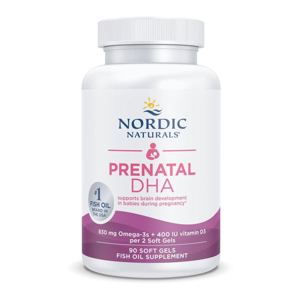 Nordic Naturals Prenatal DHA | 830mg Omega-3 Fish Oil | 400 IU Vitamin D3 | 90 Softgels