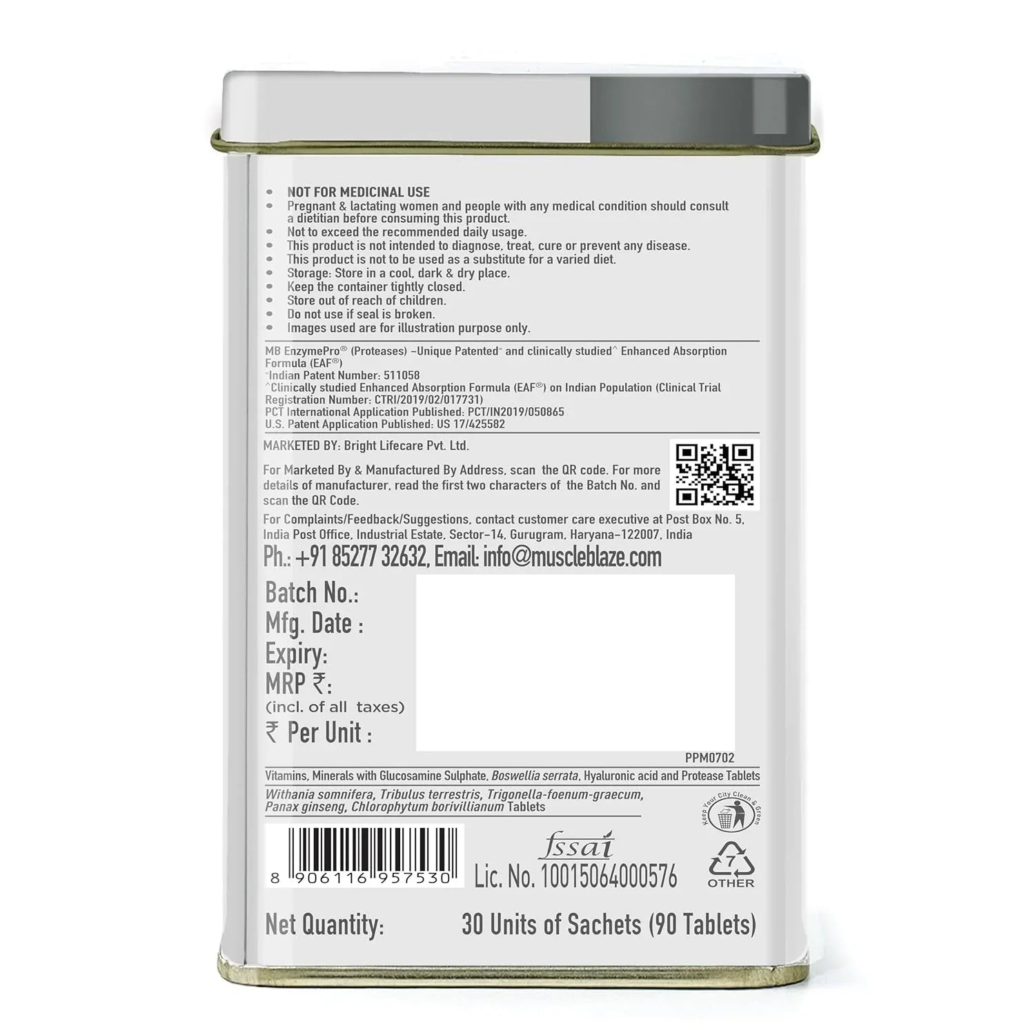 Buy MuscleBlaze Biozyme 5 in 1 Multivitamin, 90 tablet Online | NutriStar