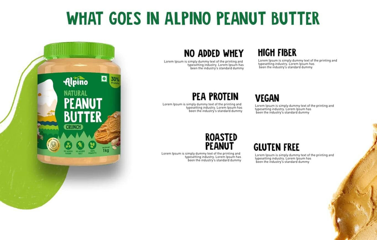 Alpino Peanut Butter Smooth 1 Kg - Nutristar