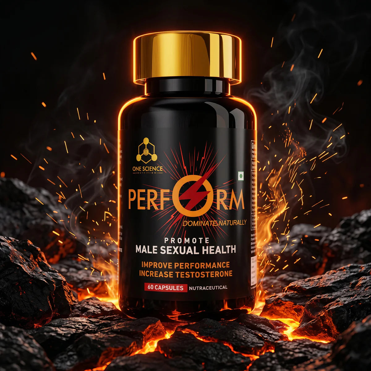 One Science Perform Testosterone Booster & Male Vitality | 60 Capsules