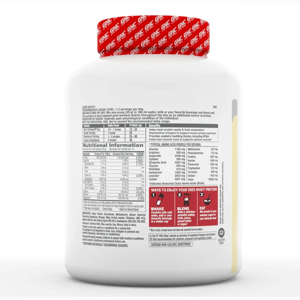 GNC Pro Performance 100% Whey Protein - 4 Lbs - Nutristar