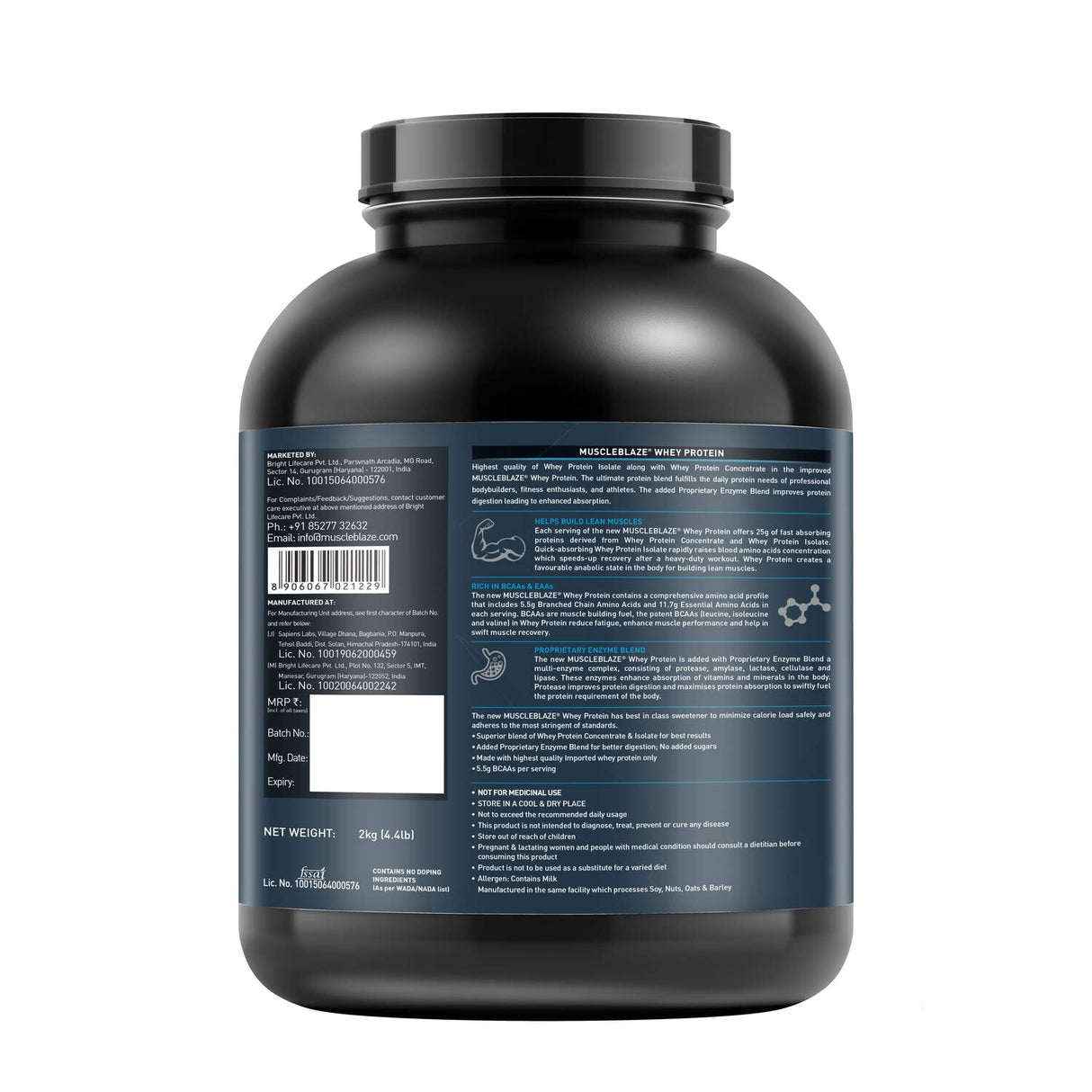 MuscleBlaze Whey Protein - 4.4 Lbs - Nutristar