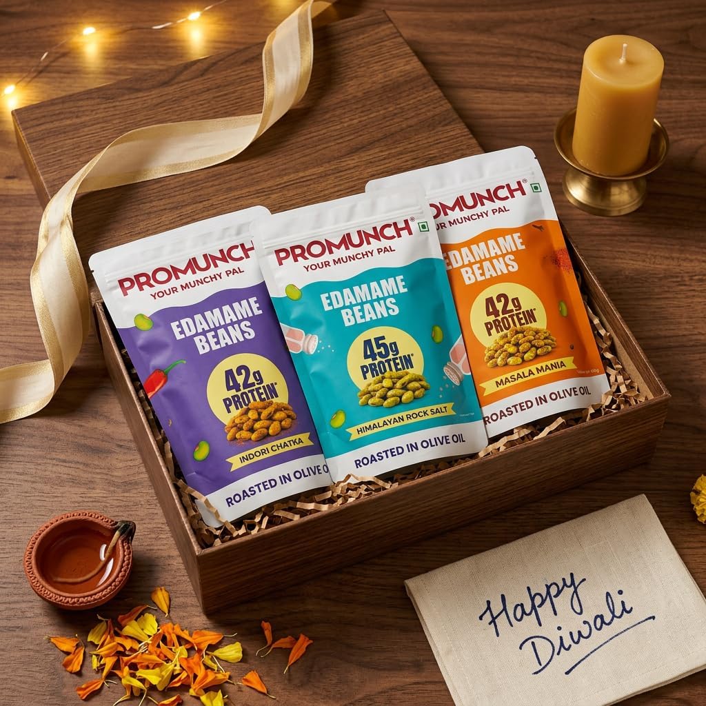PROMUNCH Roasted Edamame Beans Assorted Combo | 42–45g Protein per 100g | No Added Sugar | 3 x 100g