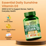 Vlado's Himalayan Organics Vitamin D3 2000 IU Chewable Tablets | 60 Tablets | Bone & Immunity Support
