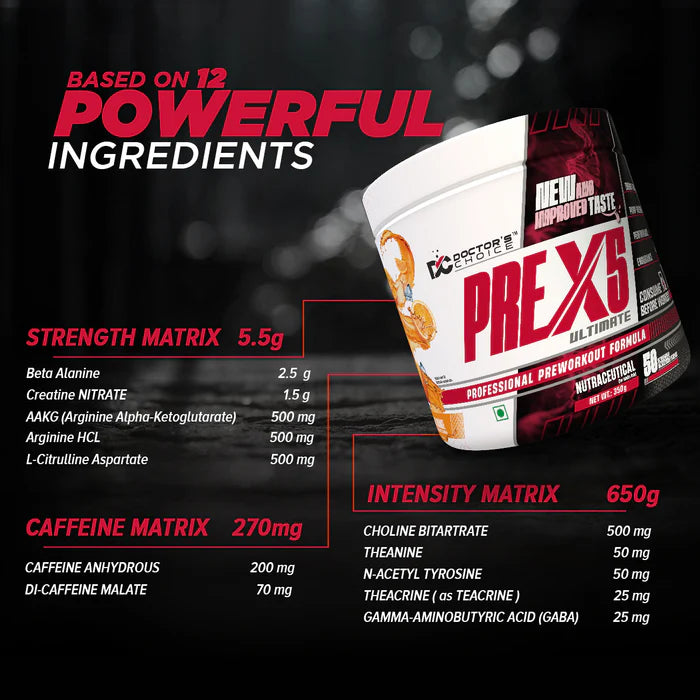 Doctor's Choice PRE-X5 Ultimate Professional Pre-Workout Formula 50 Servings - Nutristar