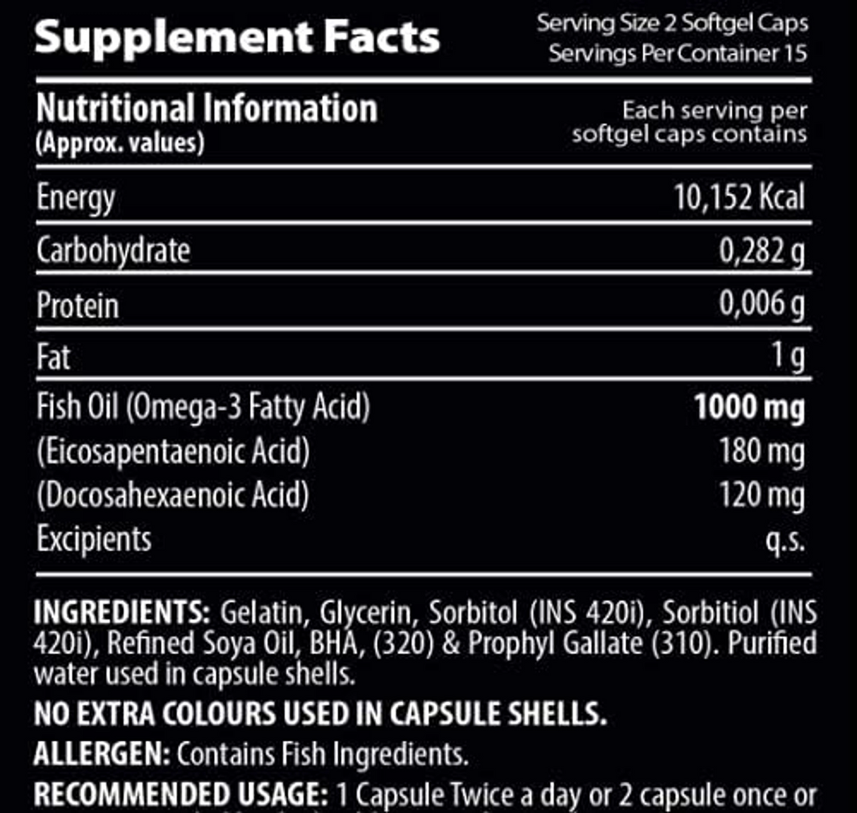 QNT Omega-3 Fish Oil 1000mg - 30 Softgels ( 2 Strips )