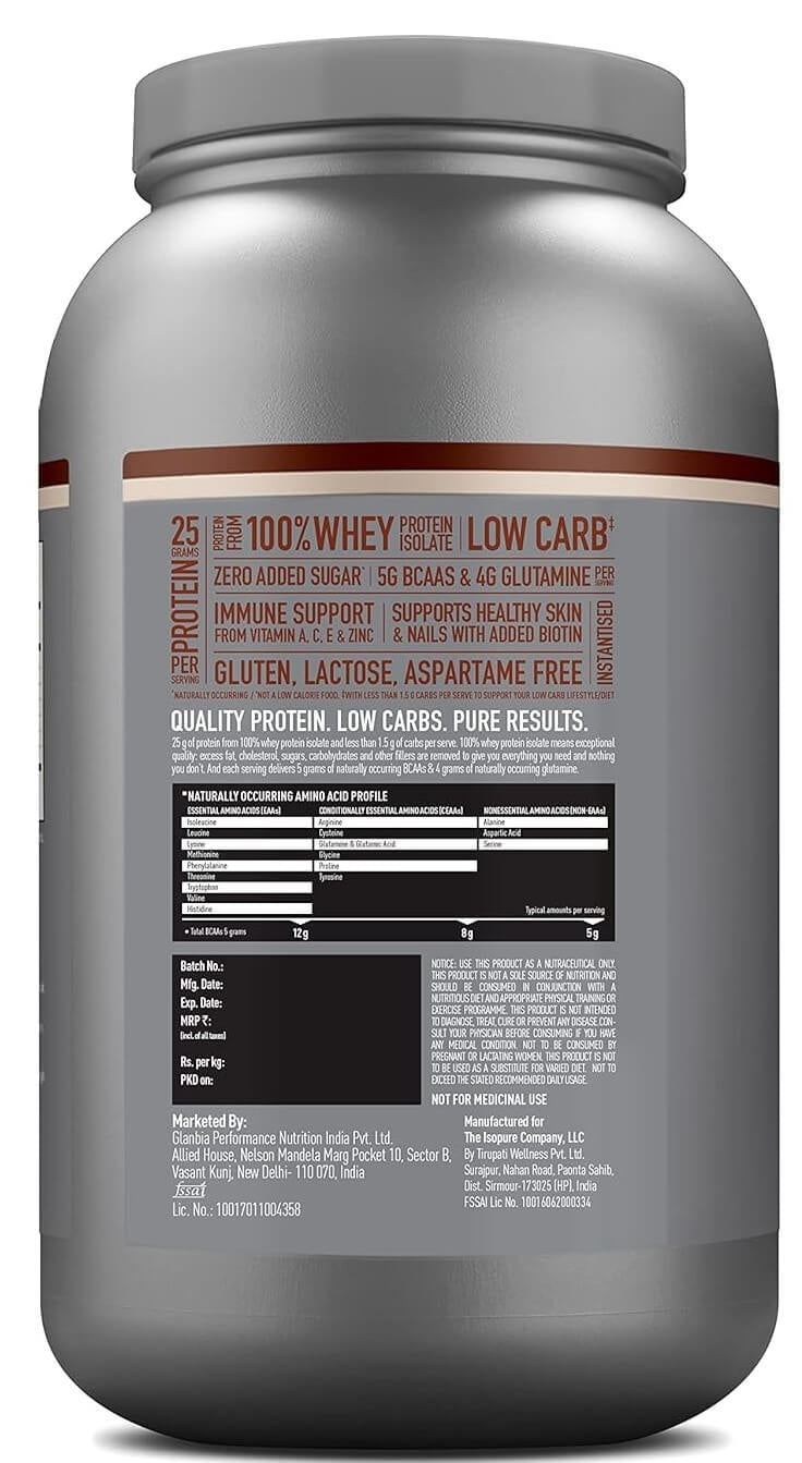 Isopure Low Carb 100% Whey Protein Isolate - 4.4 Lbs - Nutristar