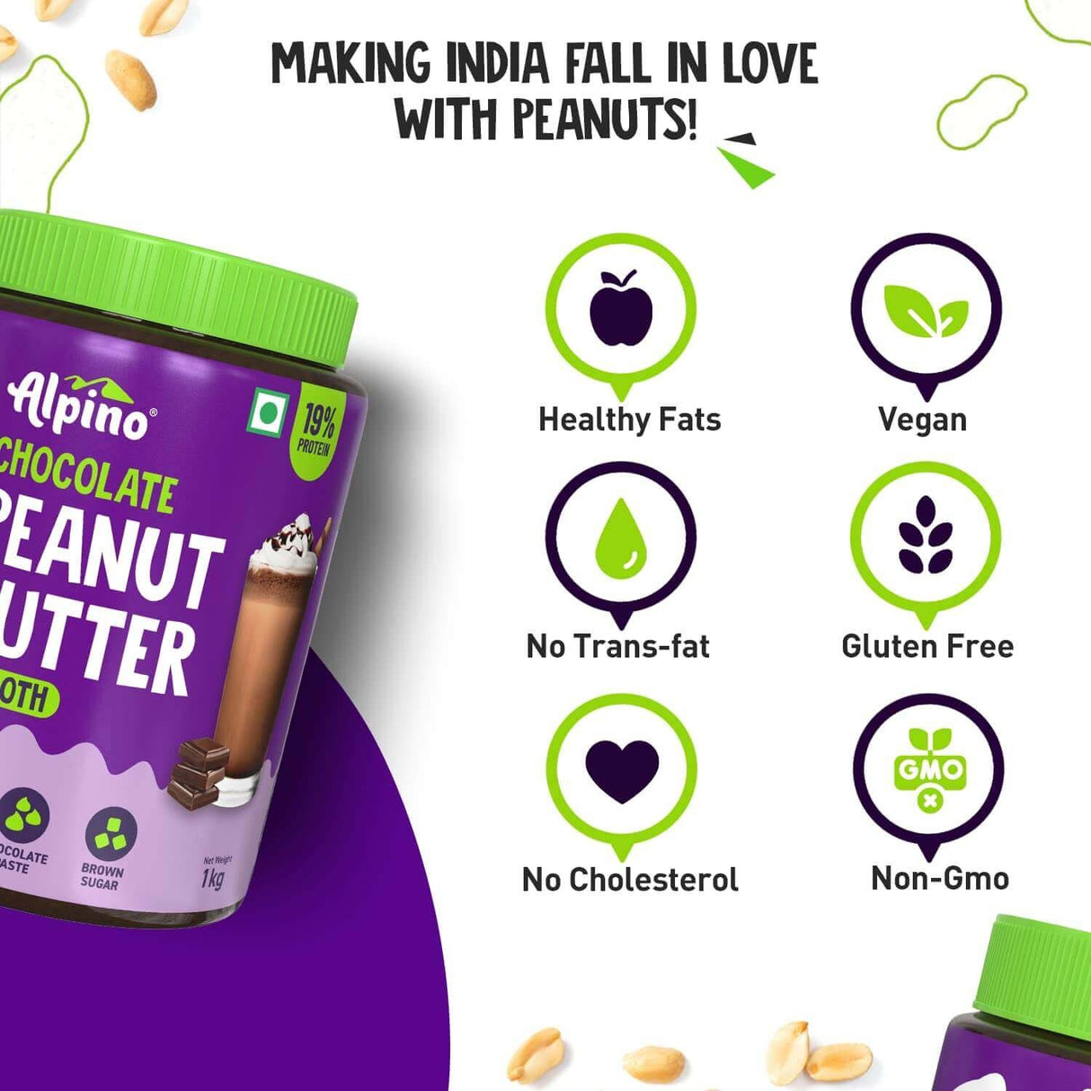 Alpino Peanut Butter Smooth 1 Kg - Nutristar