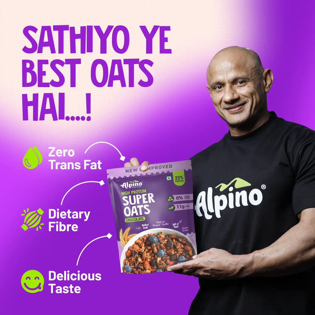 Alpino High Protein Super Rolled Oats - 1 Kg