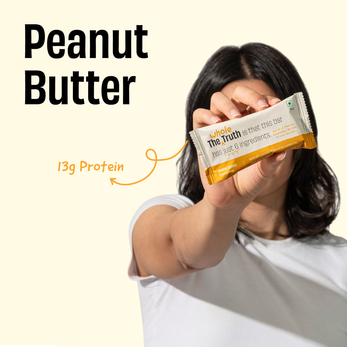 The Whole Truth - Protein Bars | Pack of 6 x 52g each | No Added Sugar | No Preservatives | No Artificial Sweeteners